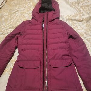 Authentic Canada Goose Women's Burgundy Hooded Jacket.
